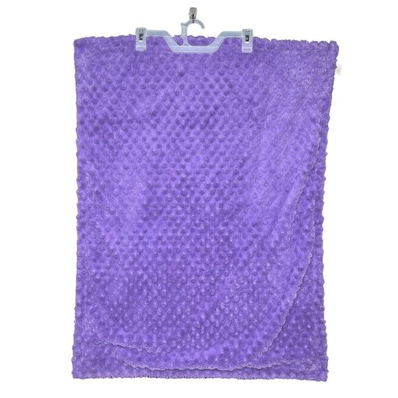 Baby Laundry DAHLIA 91350 Minky Blanket Purple White 35" X 26" Floral - Picture 3 of 8
